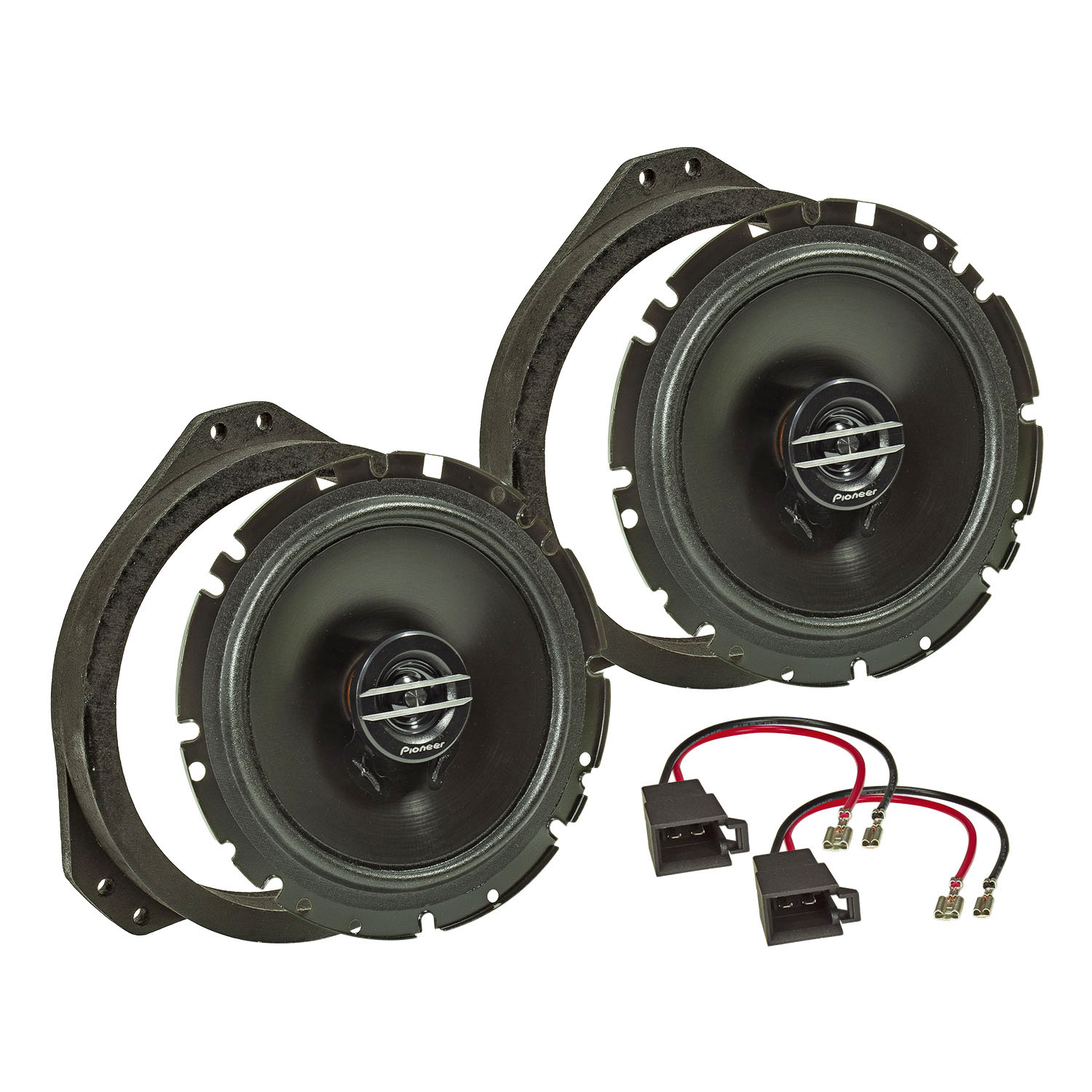 tomzz Audio MDF Lautsprecher Einbau Set kompatibel mit Opel Astra Omega Vectra Zafira Senator Calibra 165mm 2-Wege Koaxial System Pioneer TS-G1720f