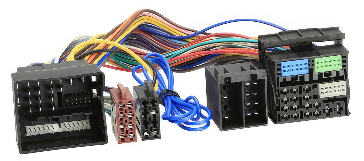 T-Kabel ISO kompatibel mit Audi Seat Skoda MAN VW A1 A3 A4 A5 A6 Q3 Octavia Fabia Golf Passat Sharan Beetle Leon Ibiza Multivan uvm. Power Quadlock 52pin voll belegt