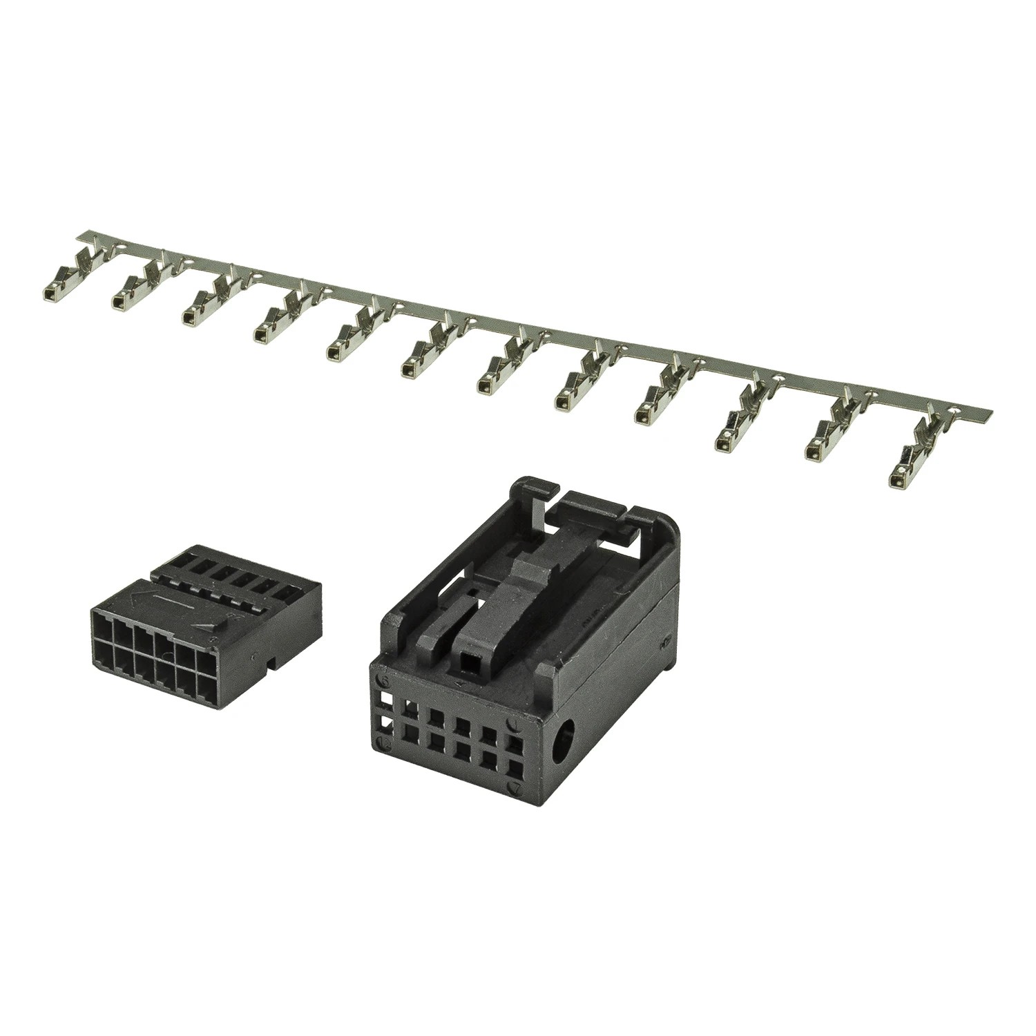 Quadlock Most Stecker Buchse Einsatz schwarz 12-polig incl. 12 MQS Kontake Kammer A