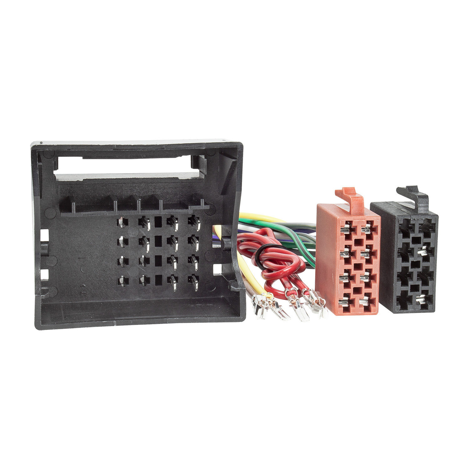Autoradio Adapter Kabel kompatibel mit Audi Seat Skoda VW adaptiert von Quadlock auf ISO (m)