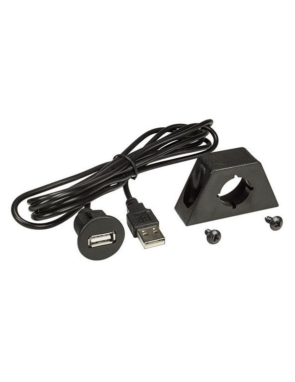USB Einbaubuchse 0.6m Kabel schwarz Steckdose Typ-A Verlängerung