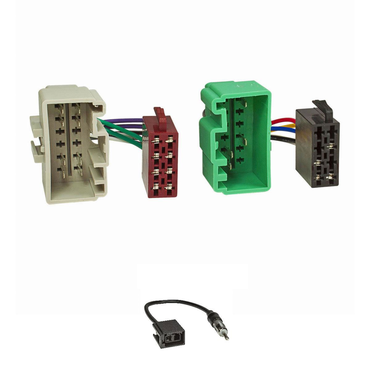 Autoradio Adapter Kabel Set kompatibel mit Volvo S40 V40 S60 S70 V70 XC70 S80 inkl. Antennenadapter adaptiert auf ISO (m)