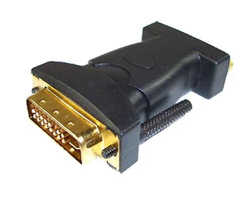 Adapter DVI-I Stecker 24+5 auf VGA Kupplung (HD15) 24K verg. Kontakte 