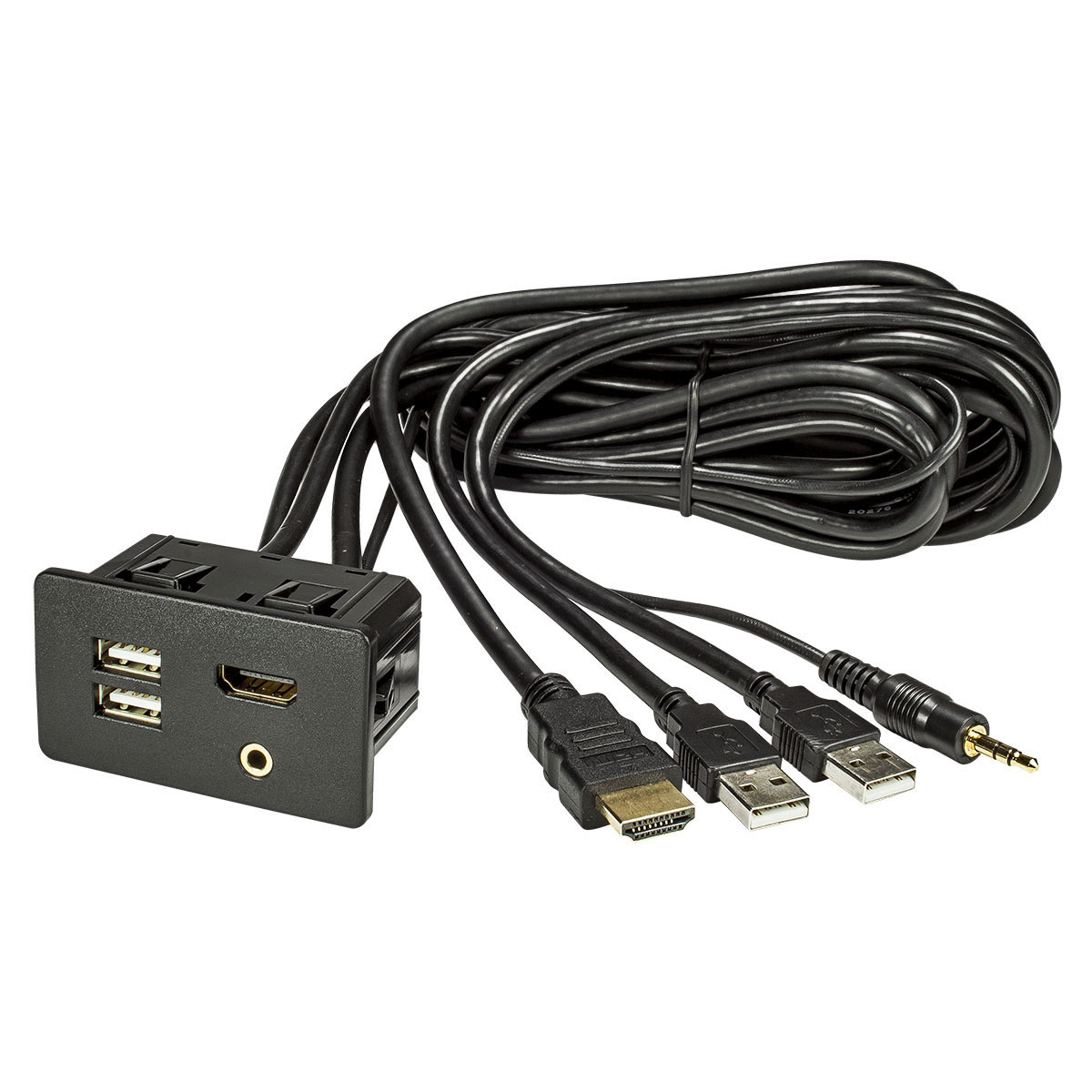 tomzz Audio USB HDMI Klinke Einbaubuchse Steckdose 1.8m Kabel Verlängerung adaptiert auf 2 x USB / HDMI / Klinke (m)