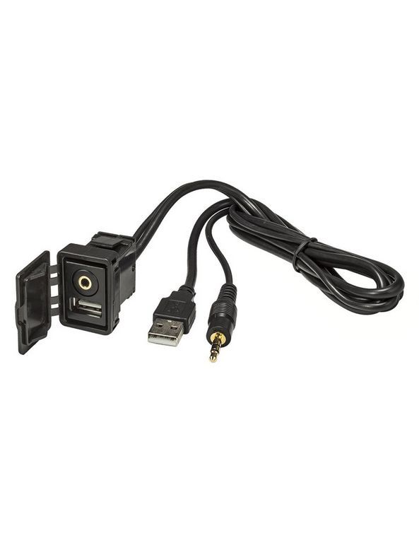 USB Klinke Einbaubuchse Steckdose 1.0m Kabel Verlängerung adaptiert auf USB / Klinke (m)