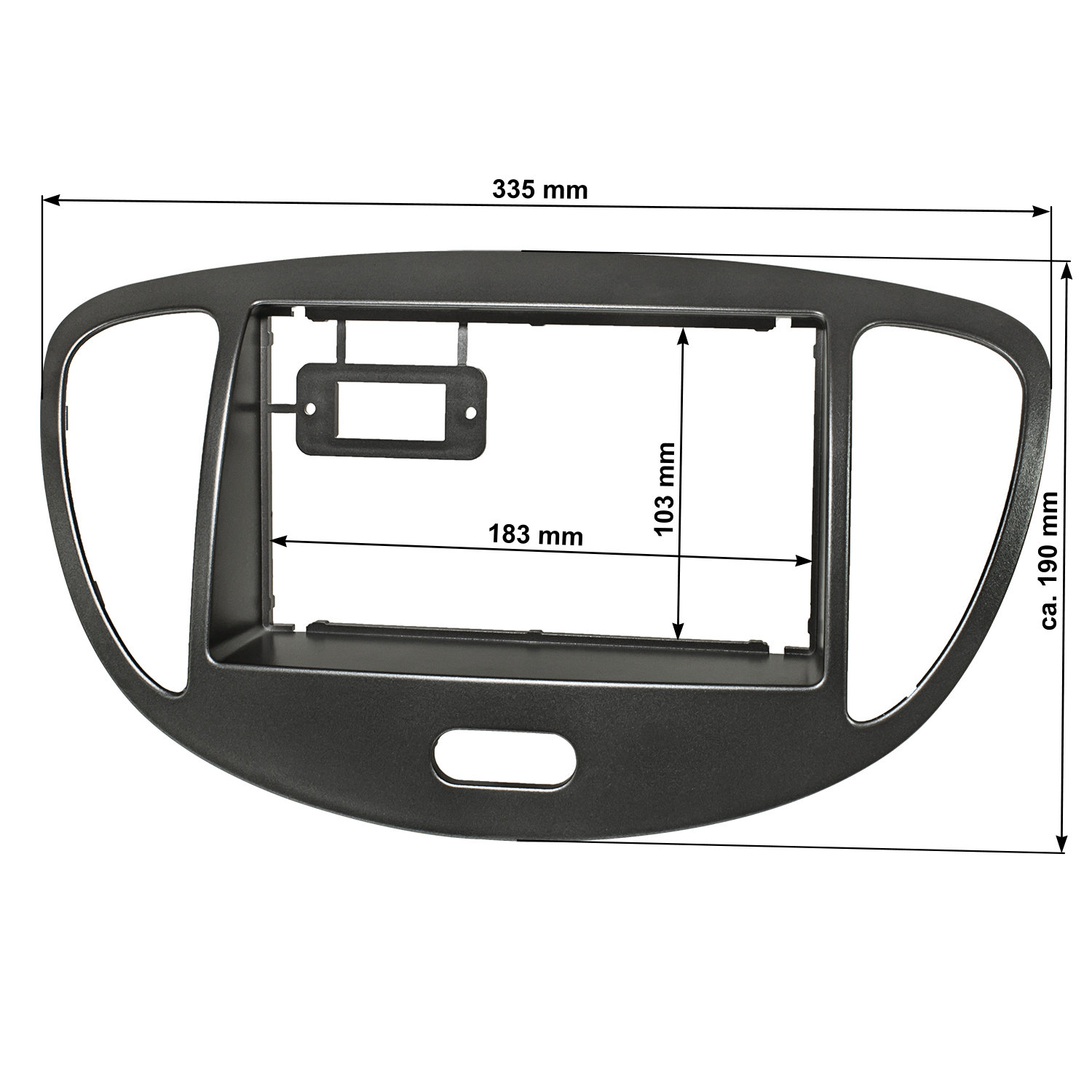 Doppel DIN 1DIN Radioblende kompatibel mit Hyundai i10 dunkelsilber-/bilder/big/TO24322.2-5.jpg