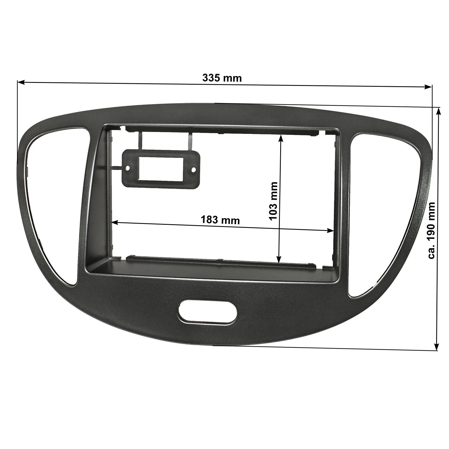 Doppel DIN 1DIN Radioblende kompatibel mit Hyundai i10 dunkelsilber-/bilder/big/TO24322.2-5.jpg