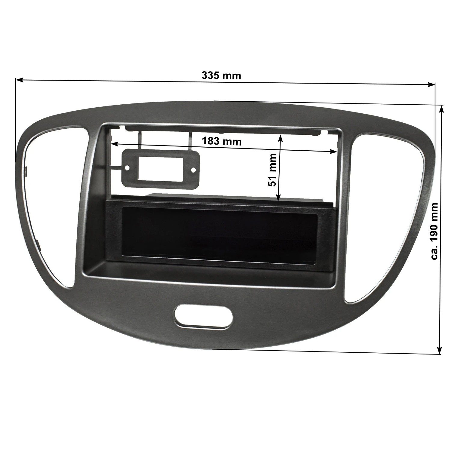 Doppel DIN 1DIN Radioblende kompatibel mit Hyundai i10 dunkelsilber-/bilder/big/TO24322.2-6.jpg