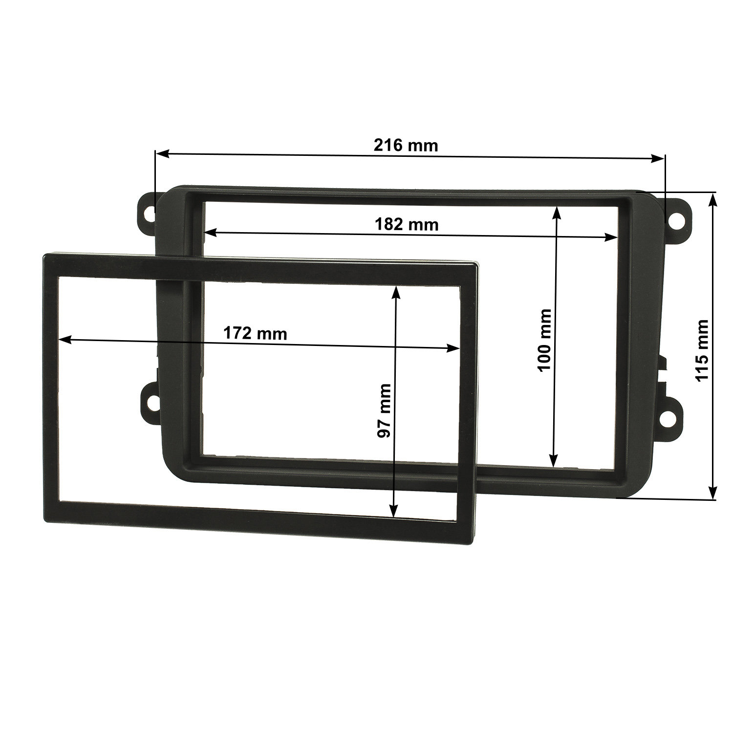 Doppel DIN Radioblende Set kompatibel mit VW Golf Touran Passat Caddy-/bilder/big/TO24409S-4.jpg