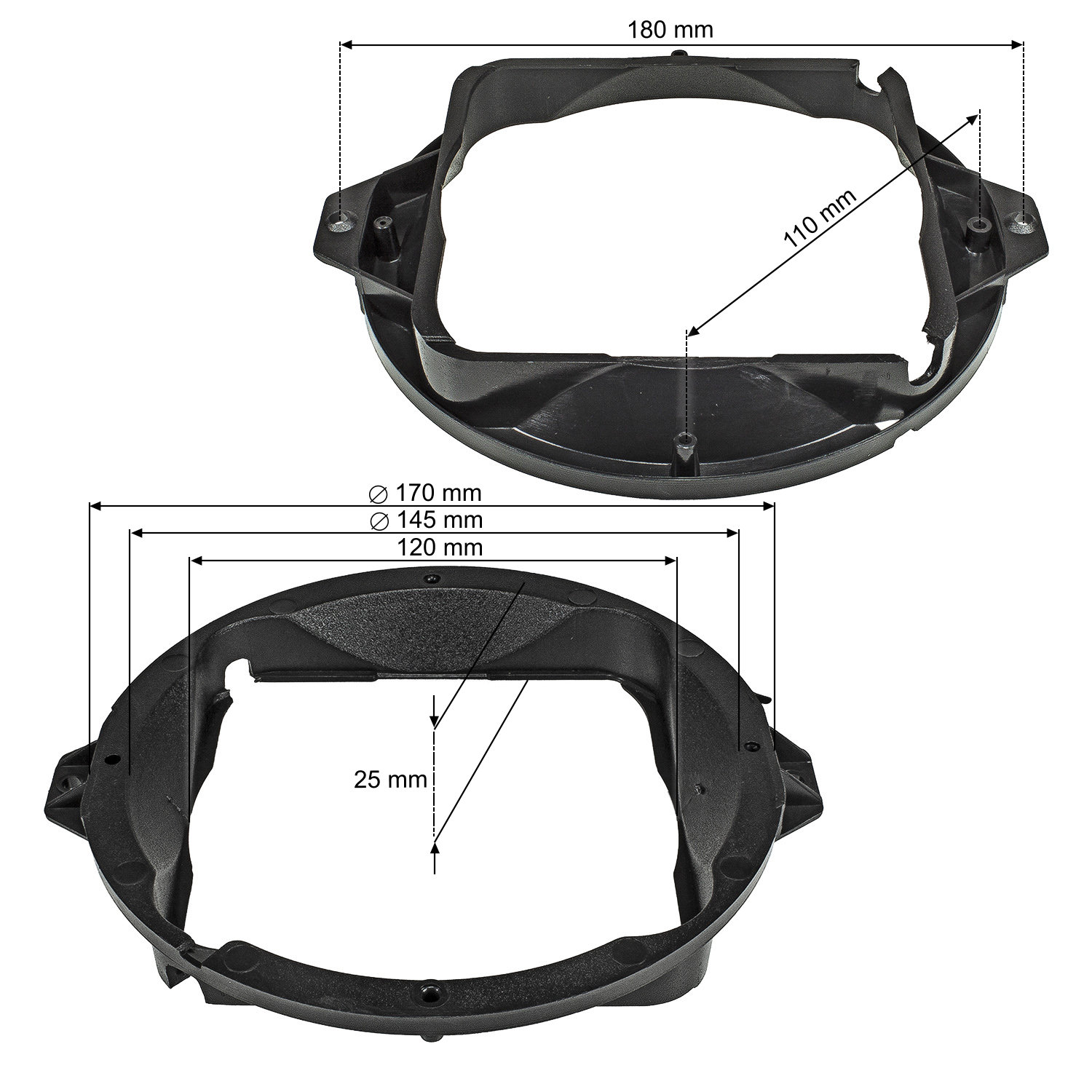 Lautsprecherringe Adapter Halterungen kompatibel mit Audi A4 A3 TT-/bilder/big/TO28002-2.jpg