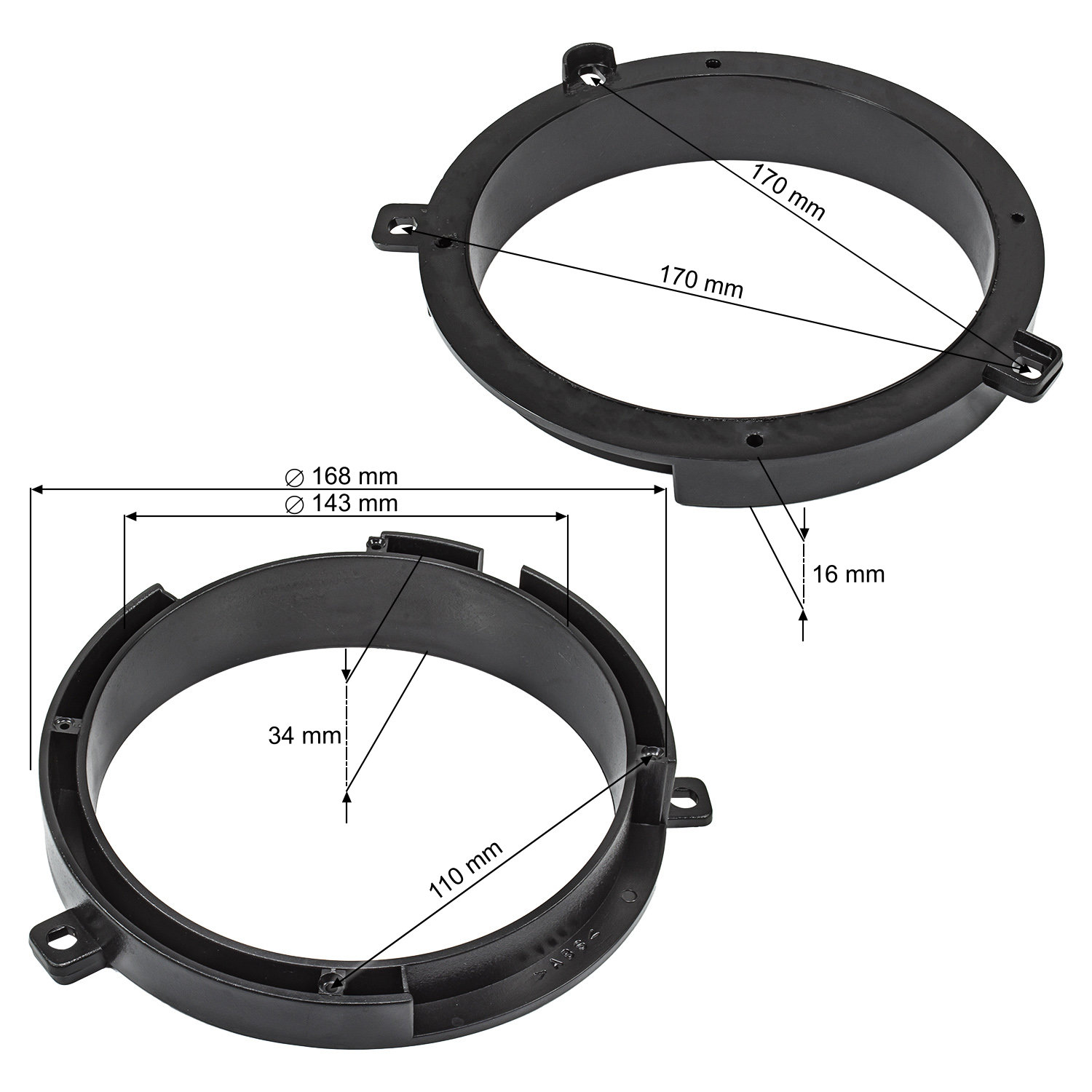 Lautsprecherringe Adapter Halterungen kompatibel mit Mercedes C-Klasse-/bilder/big/TO28039-2.jpg