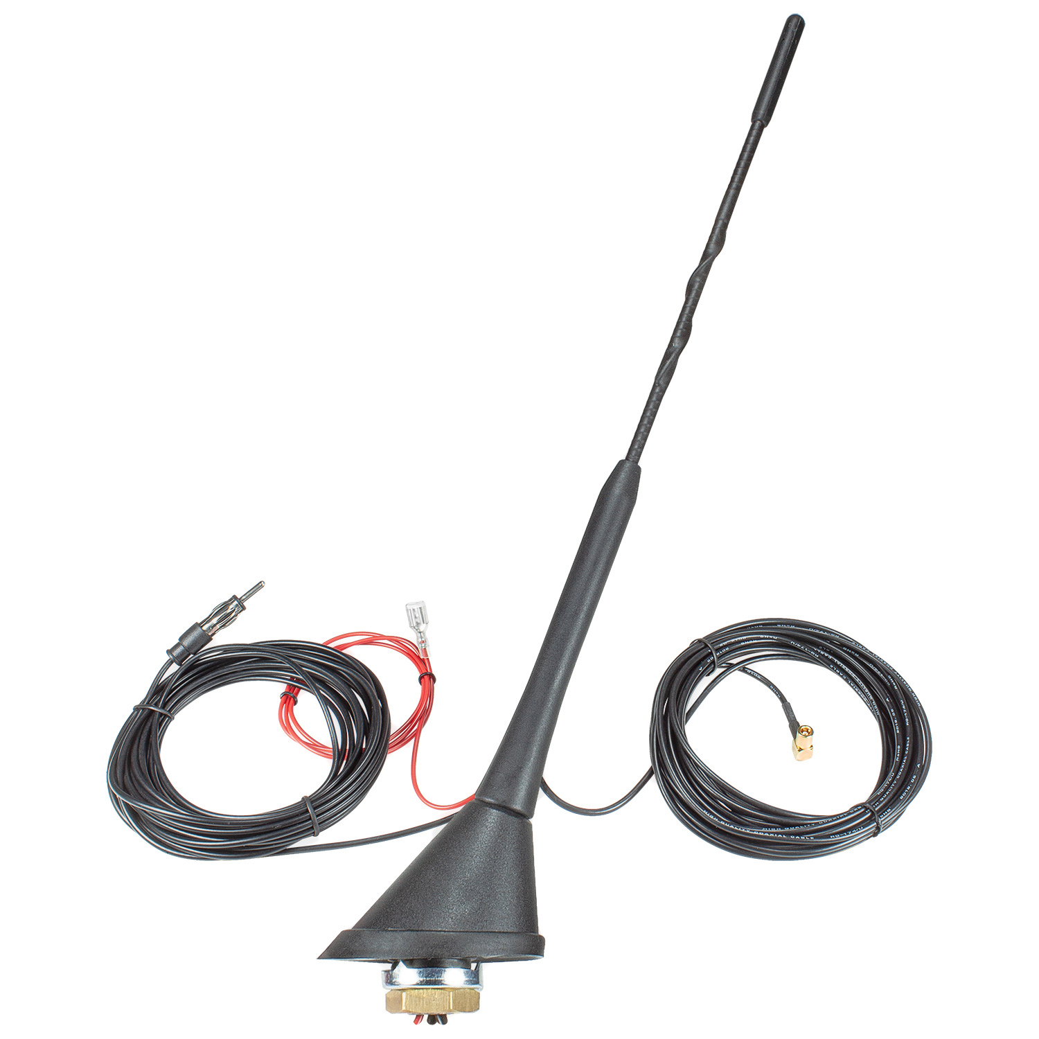23cm Dachantenne DAB DAB+ AM FM mit Verstärker adaptiert auf DIN (m) SMB (m)