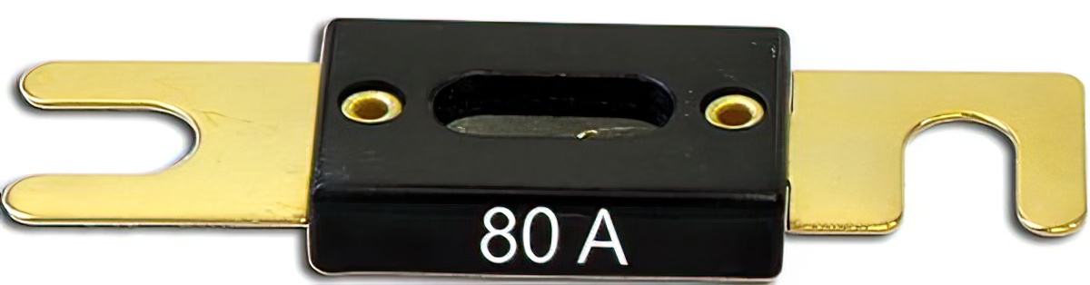 2 Stück - ANL Sicherung vergoldete Kontakte 80 Ampere 