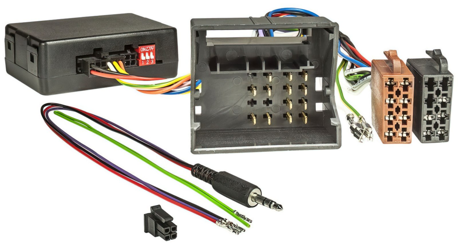 CAN Bus Adapter Lenkrad Interface CX401 kompatibel mit BMW Mercedes Porsche Smart VW LFB Zündplus Speedpuls Rückwärtsgang adaptiert von Quadlock auf ISO