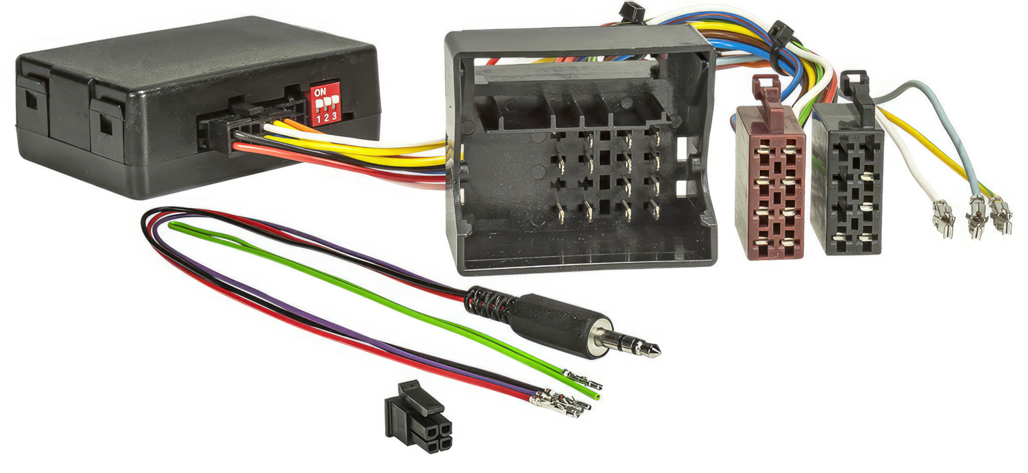CAN Bus Adapter Lenkrad Interface CX401 kompatibel mit Renault Opel Clio Megane Scenic Twingo Wind Fluence Vivaro Renault Quadlock LFB Zündplus Speedpuls Rückwärtsgang adaptiert auf ISO