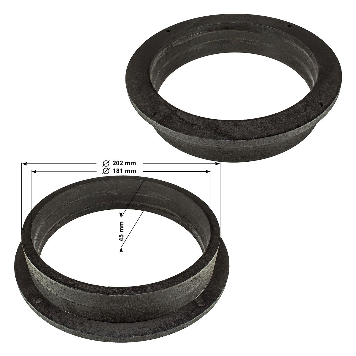 tomzz Audio MDF Lautsprecher Adapterringe kompatibel mit Audi A4 A5 Q3-/bilder/big/lr03-000mdf_1.jpg