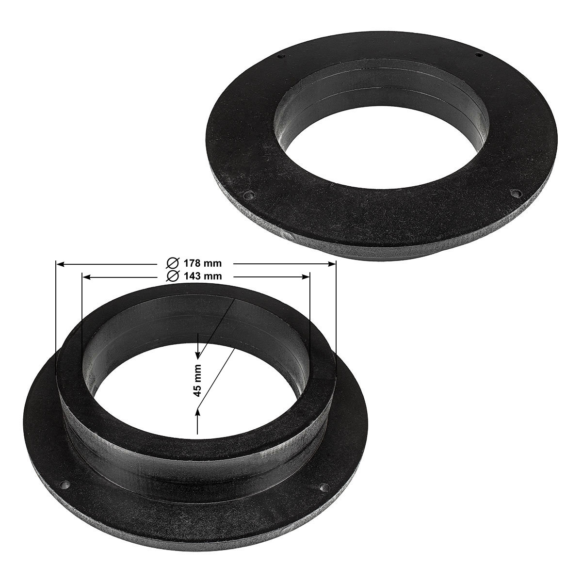 tomzz Audio MDF Lautsprecher Adapterringe kompatibel mit Audi A4 A5 A6-/bilder/big/lr03-004mdf_1.jpg
