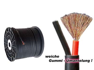 HQ-PA Lautsprecherkabel 2x2.5mm² Gummimantel 0772.00845 Meterware / schwarz