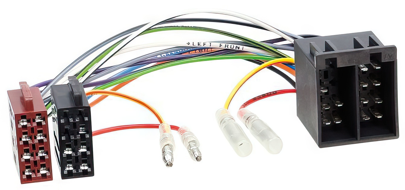 Autoradio Adapter Kabel kompatibel mit Audi 4 Kanal adaptiert von ISO (f) auf ISO (m)
