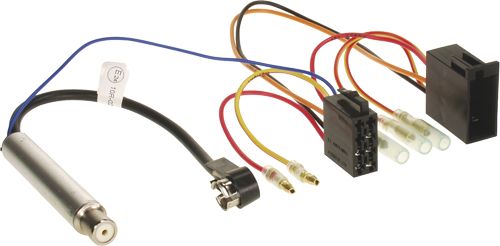 Antennenadapter kompatibel mit Skoda Phantomspeisung u. ISO Stromanschluß ab Bj. 1998 adaptiert von ISO (f) auf ISO (m)