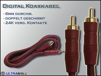 Koaxkabel Digital "Red-Line" (2x Cinchstecker) 0772.00688 Länge: 2.5m