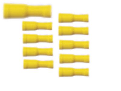 10x 6mm Rundsteckhülse 24k für Kabel 4 - 6mm² Farbe: gelb 