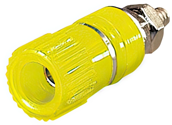 Schraubbare Einbaukupplung Bananenstecker/Klemmanschluss Kennz.: gelb 