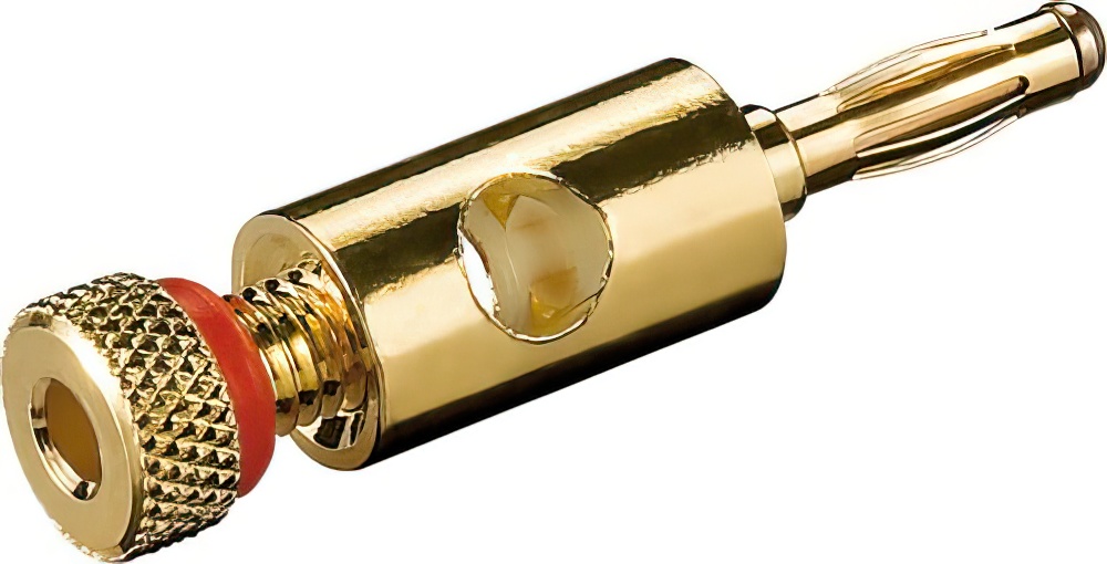 20 Stück - High Quality Bananenstecker schraubbar 24K Kennzeichnung: rot