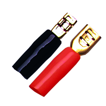Flachstecker-Set 2.8mm / 4.8mm schwarz/rot für Kabel bis bis 2.5mm² 
