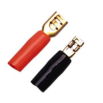 Flachstecker-Set 2.8mm / 4.8mm schwarz/rot für Kabel bis bis 4mm² 