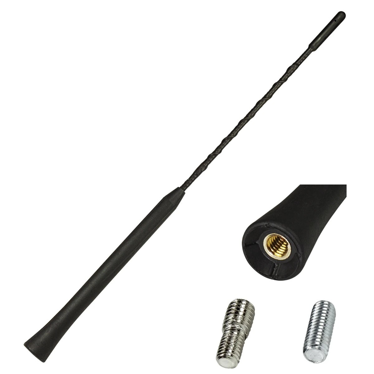 Autoradio Kurzstab Ersatzstab Dach Antennenstab Ersatzstrahler kurz 28cm M5 M6 Anti Noise kompatibel mit Audi Opel Seat Skoda VW u.a. schwarz