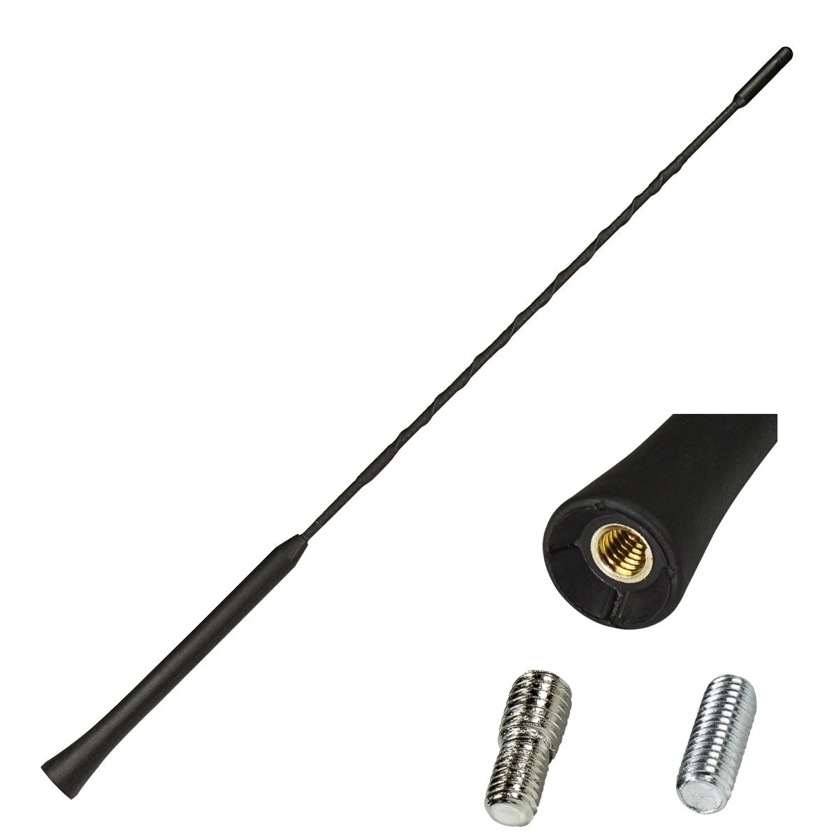 tomzz Audio Autoradio Kurzstab Ersatzstab Antennenstab kompatibel mit VW Opel Audi Dacia Hyundai Toyota Renault Twingo Golf Polo Passat UP Astra Corsa Yaris Clio 41cm M5 M6 uva.