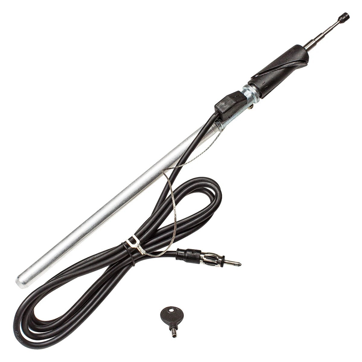 tomzz Audio Kotflügel Teleskopantenne kompatibel mit VW Golf 3 Vento verchromter Stab 1.2m Kabel DIN-Stecker