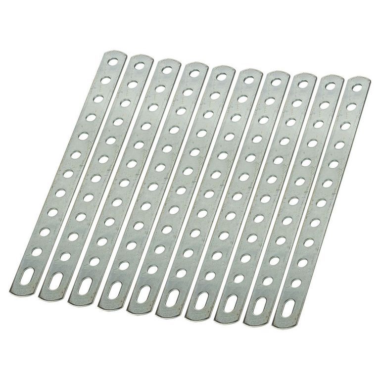 tomzz Audio Lochstreifen Flachverbinder aus Metall (10 Stück) 192 x 16mm