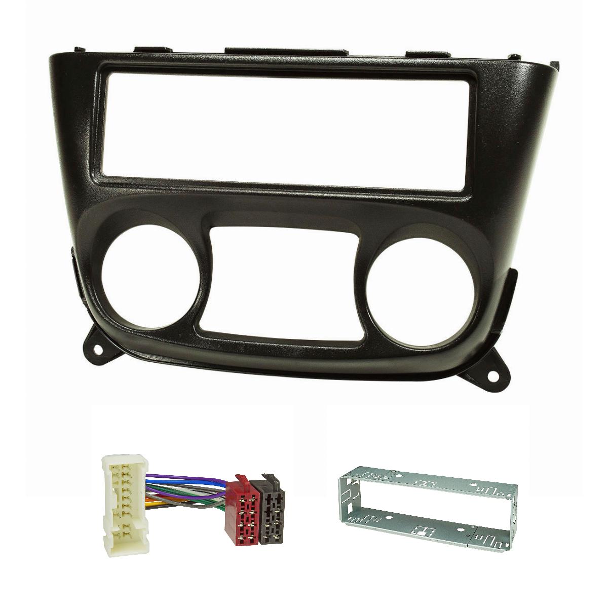Nissan Almera N16 Radioblende Set schwarz Bj.2000-2006 mit Radioadapter ISO Einbauschacht