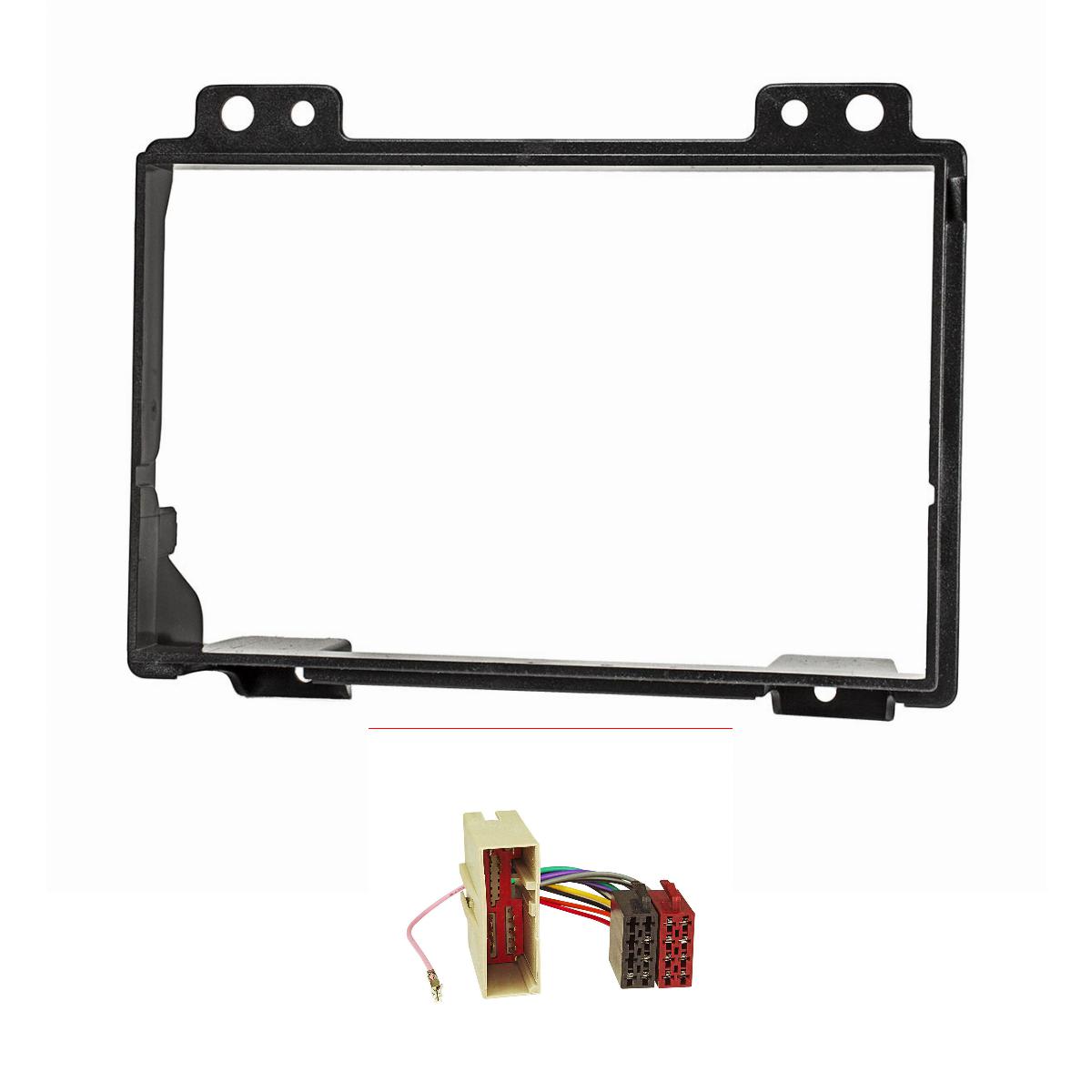 Doppel DIN Radioblende Set kompatibel mit Ford Fiesta Fusion JH1 JD3 JU2 schwarz mit Radioadapter ISO