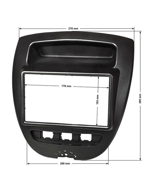 Radioblende kompatibel mit Peugeot 107 (P) 2-DIN schwarz Bj. 05/2005 --/bilder/big/to24425_1.jpg