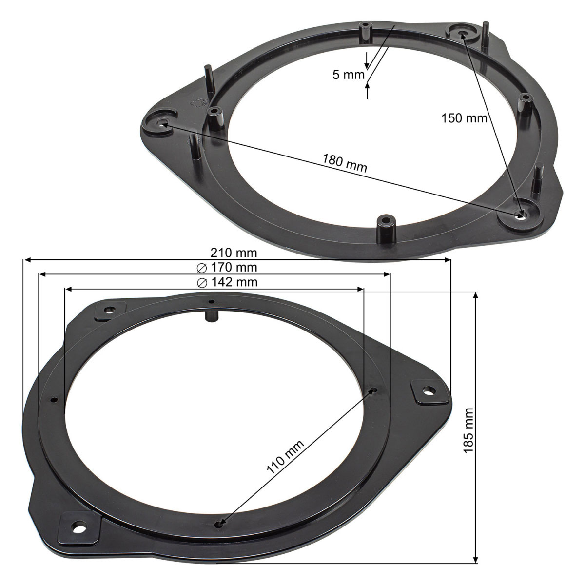 tomzz Audio Lautsprecher Adapterringe kompatibel mit Audi A1 A3 A5 TT-/bilder/big/to28163_1.jpg