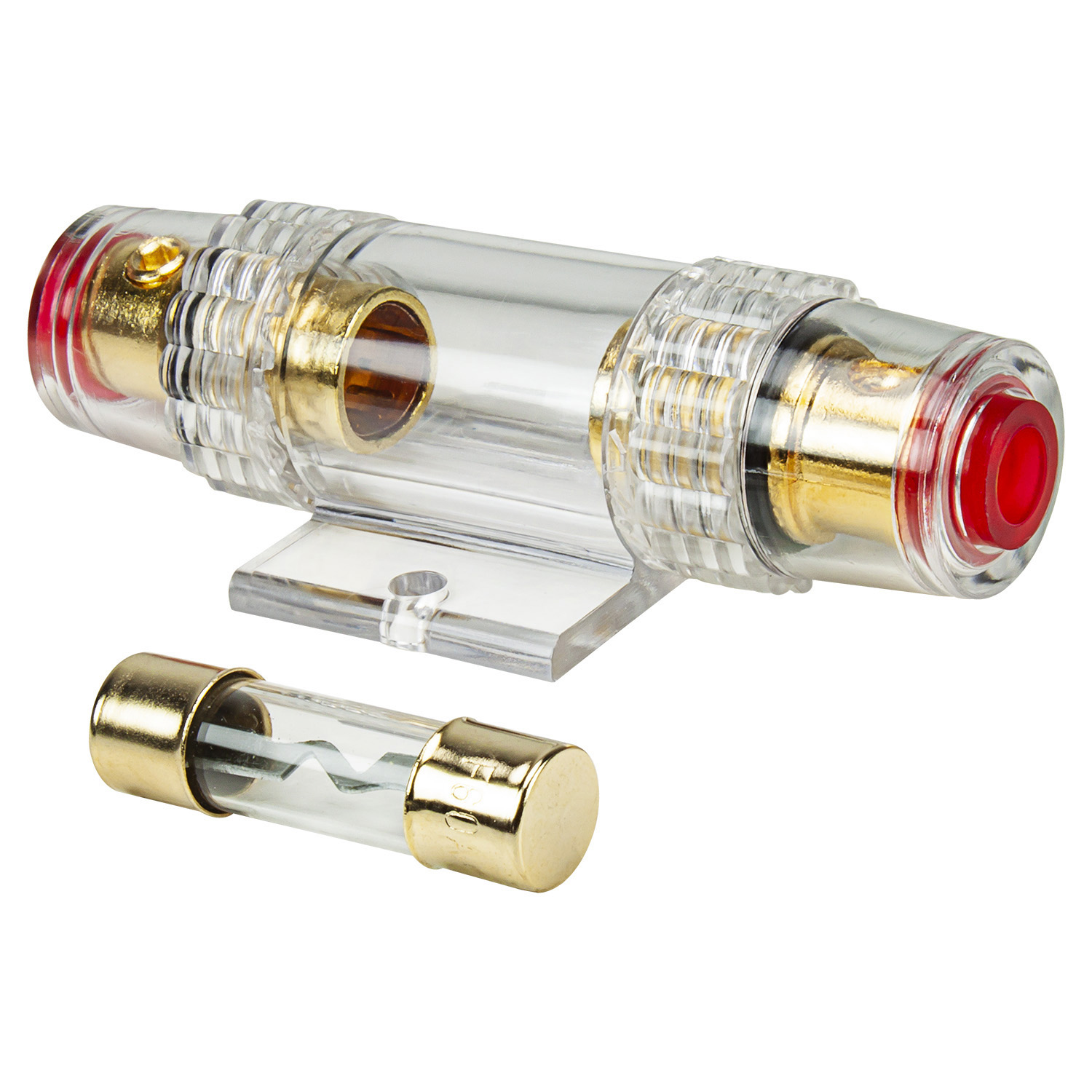 tomzz Audio AGU Sicherungshalter 20A Sicherung transparent Kabel bis 25qmm vergoldet
