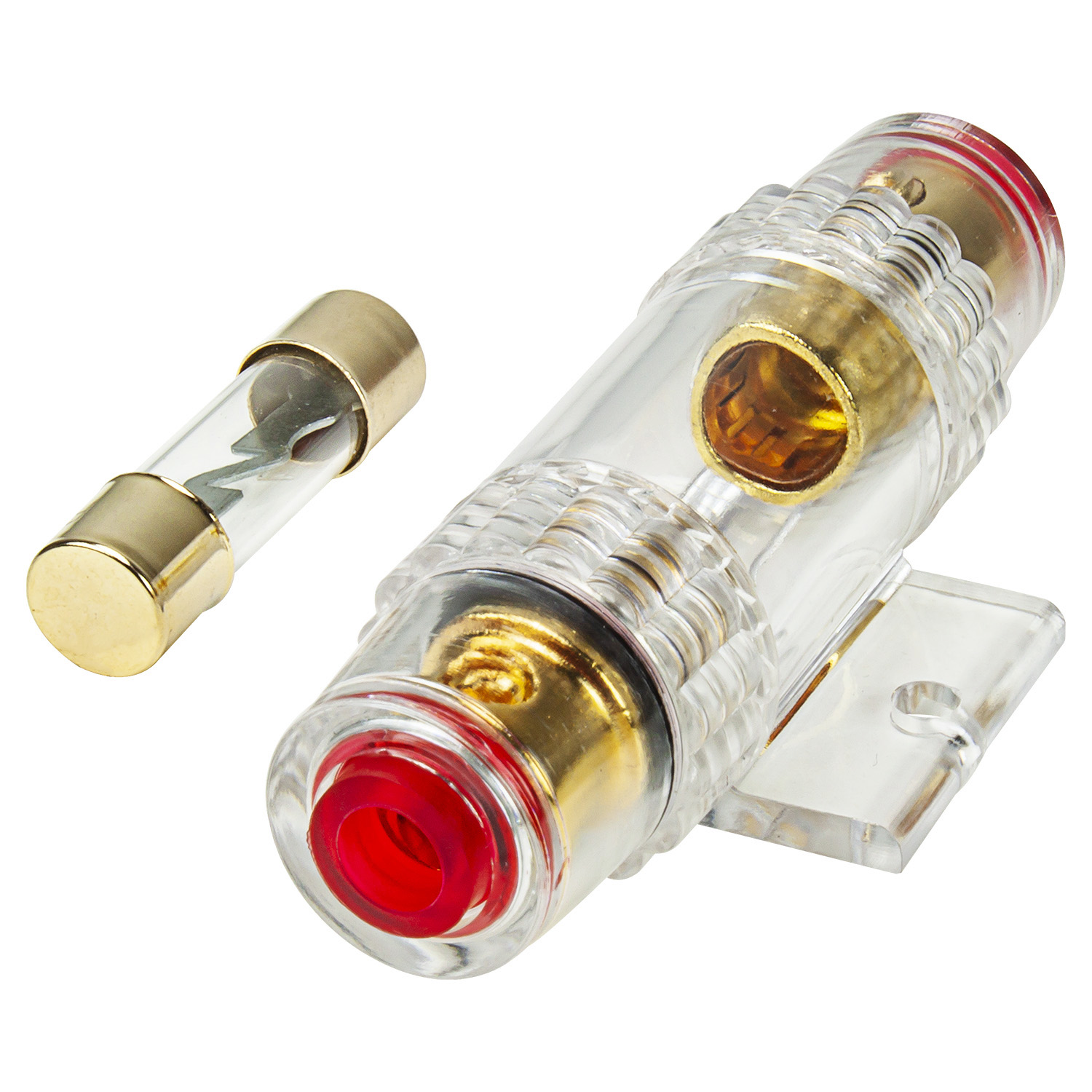 tomzz Audio AGU Sicherungshalter 50A Sicherung transparent Kabel bis 25qmm vergoldet