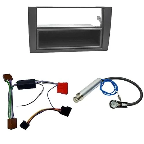 Radioeinbauset kompatibel mit Audi A4 (8E) 1-DIN mit Fach schwarz ab Bj. 11/2000