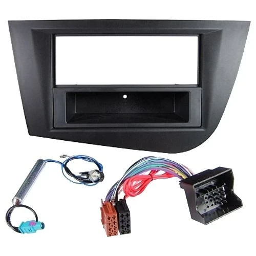Radioeinbauset kompatibel mit Seat Leon 1-DIN Fach schwarz ab Bj. 2005