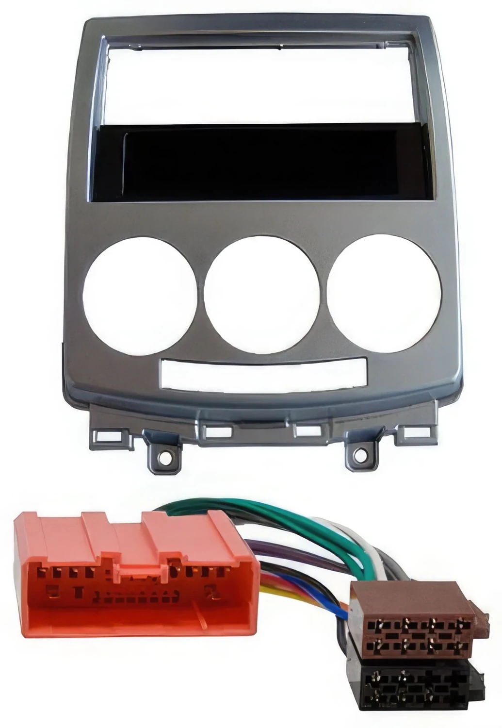 Radioeinbauset kompatibel mit Mazda 5 1-DIN mit Fach silber bis Bj. 2010
