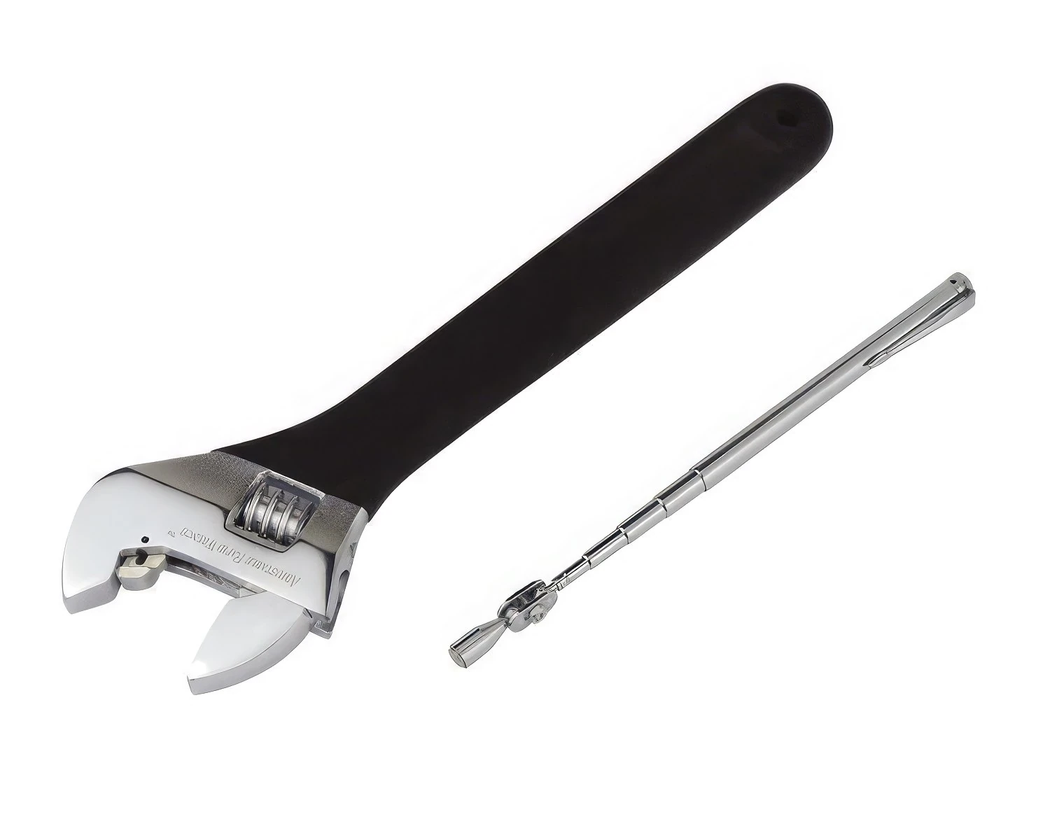 Rollgabelschlüssel (Engländer) inkl. Teleskop-Pick-up Tool