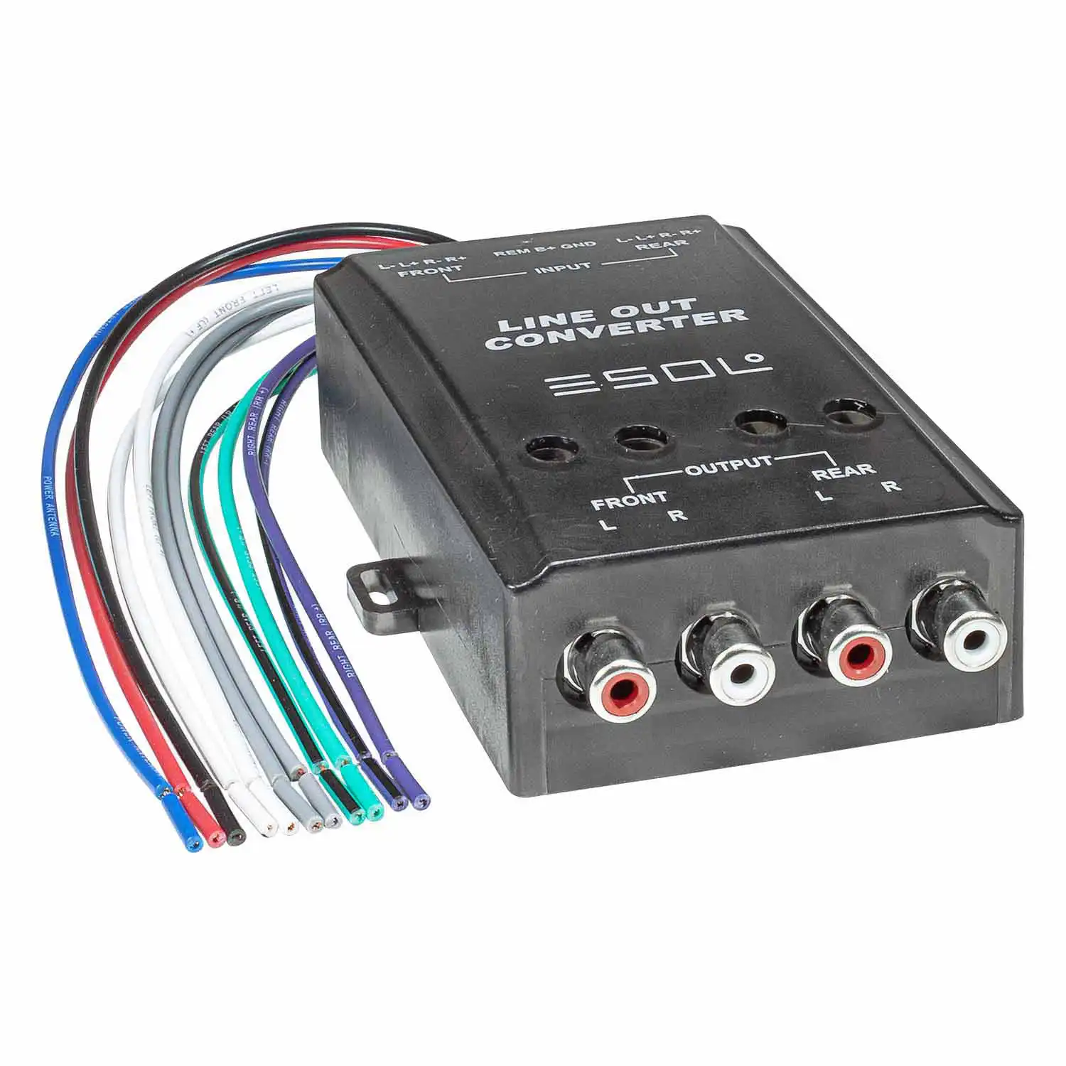 Aktiv Autoradio Hochpegel High Low Level Umwandler Converter Lautsprecher auf Cinch Pegel Verstärker regelbar Remoteerzeugung
