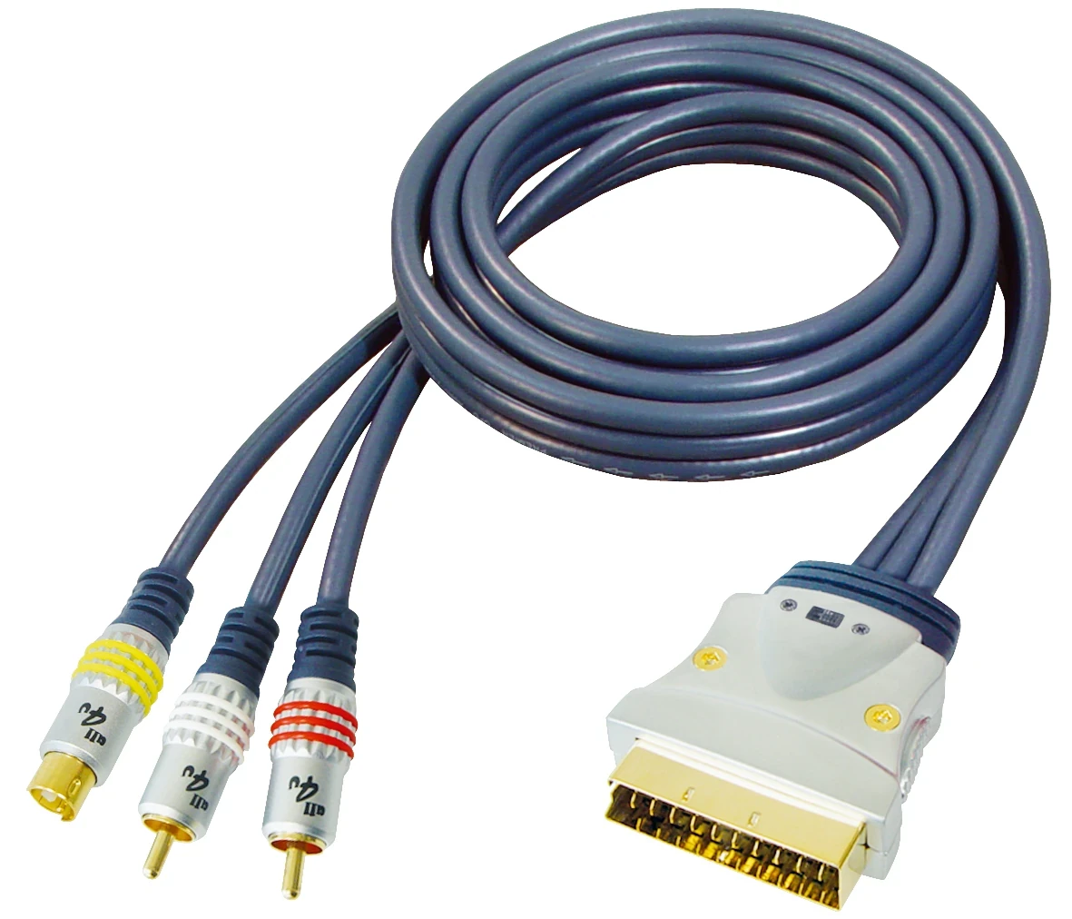 All4u Videokabel S-VHS und 2x Cinch Audio auf Scartstecker