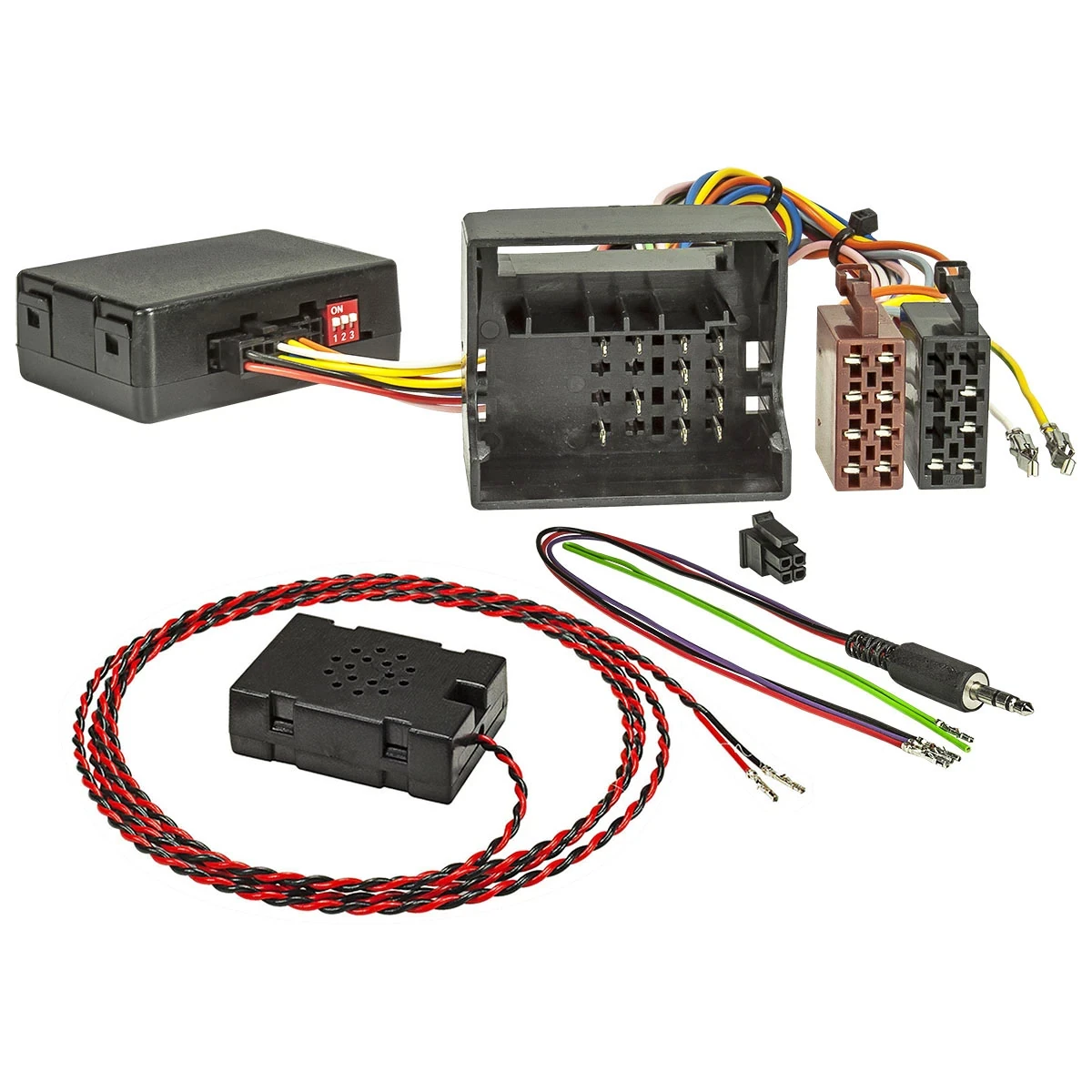 CAN Bus Adapter Lenkrad Interface CX401 kompatibel mit Citroen Peugeot Fiat Opel Toyota Citroen Quadlock PDC PDC LFB Zündplus Speedpuls Rückwärtsgang adaptiert auf ISO