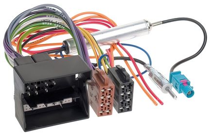 Radioanschlusskabel 0772.03035 für Opel Agila, Antara, Astra, Combo, Corsa, GTC, Meriva, Movano, Signum, Tigra, Vectra, Vivaro, Zafira, mit Phantomeinspeisung auf DIN (m), adaptiert von Quadlock auf DIN (m)