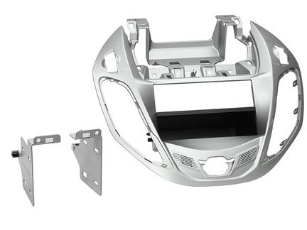 Radioblende kompatibel mit Ford B-Max (JK8) 2-DIN-Set mit Fach nestor-silber ab Bj. 11/2012