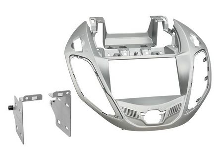 Radioblende kompatibel mit Ford B-Max (JK8) 2-DIN-Set nestor-silber ab Bj. 11/2012